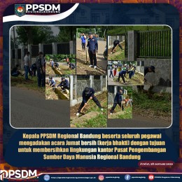 PPSDM Regional Bandung Bersinergi Membersihkan Linkungan Luar dan dalam  Kantor Pusat Pengembangan Sumber Daya Manusia Regional Bandu