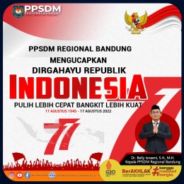 Upacara Hut Ri Ke 77 di PPSDM Regional Bandung