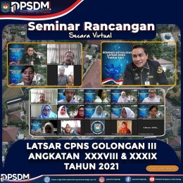 Seminar Rancangan Aktualisasi Peserta Latsar CPNS Gol. III Angkatan XXXVII & XXXIX Tahun 2021