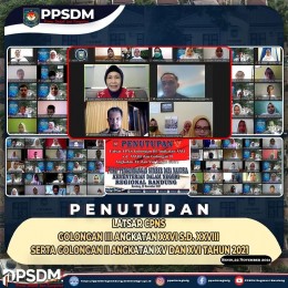 Penutupan Secara Virtual Pelatihan Dasar CPNS Golongan III Angkatan XXVI s.d. XXVIII serta Golongan II Angkatan XV dan XVI Tahun 2021