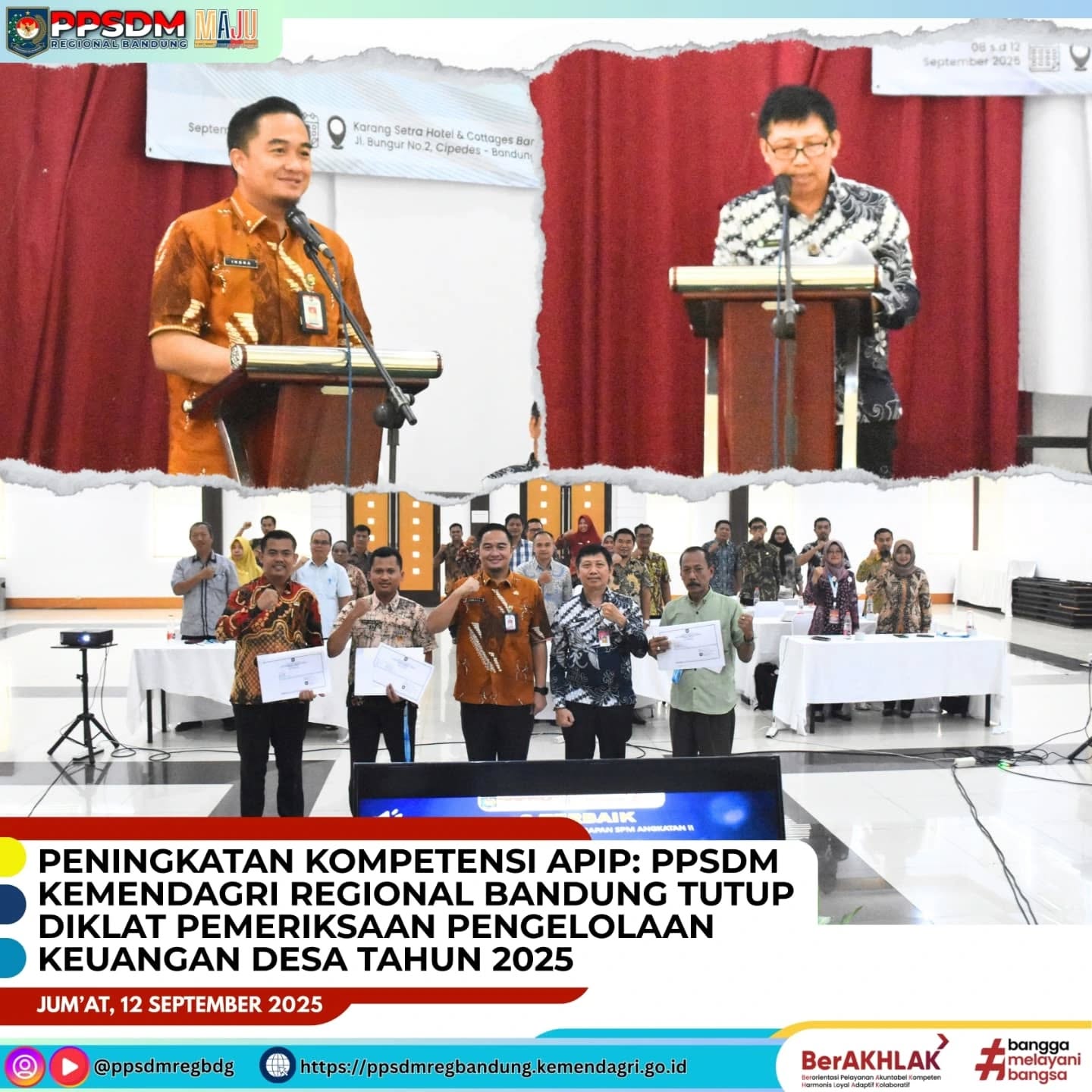 Peningkatan Kompetensi APIP: PPSDM Kemendagri Regional Bandung Tutup Diklat Pemeriksaan Pengelolaan Keuangan Desa Tahun 2025