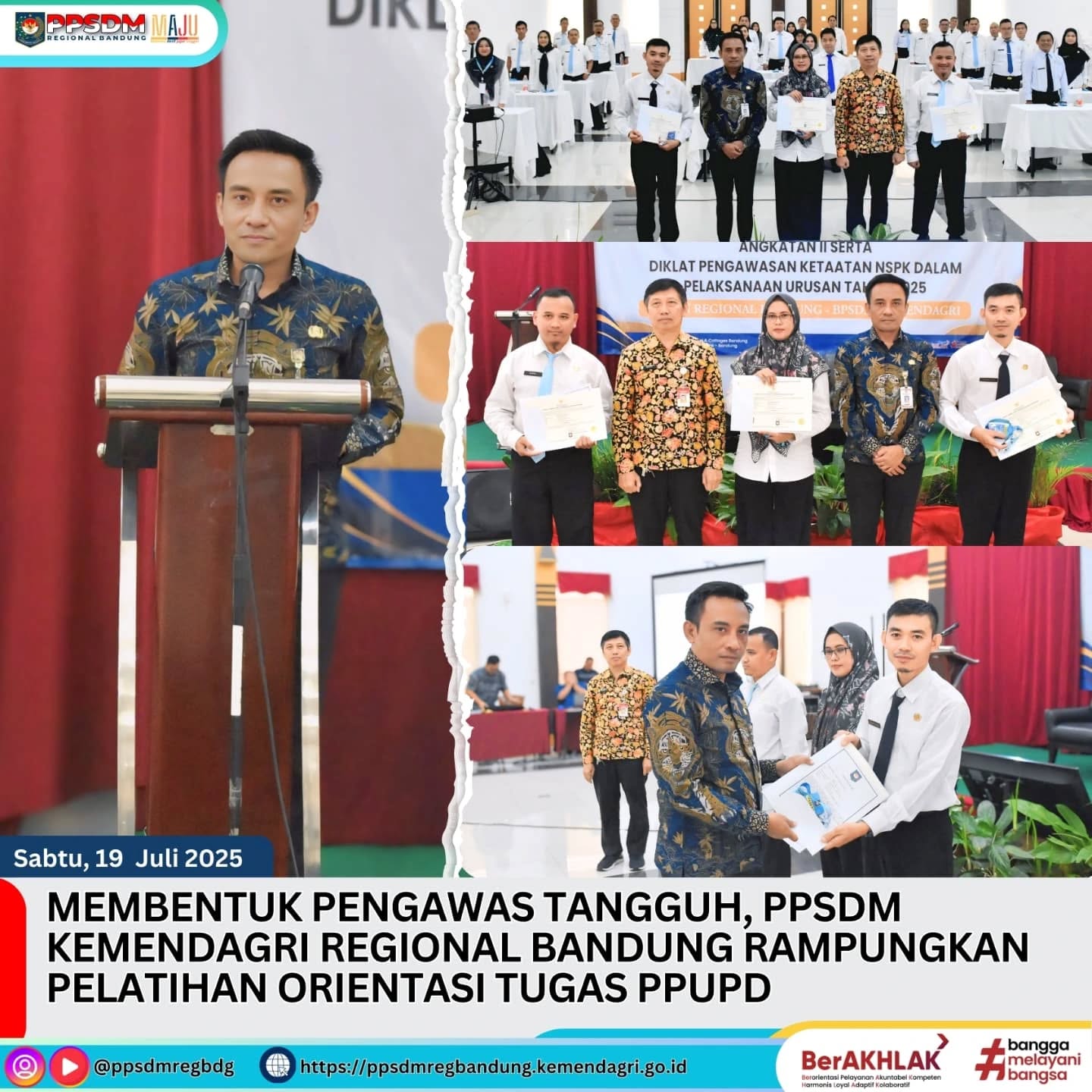 Membentuk Pengawas Tangguh, PPSDM Kemendagri Regional Bandung Rampungkan Pelatihan Orientasi Tugas PPUPD