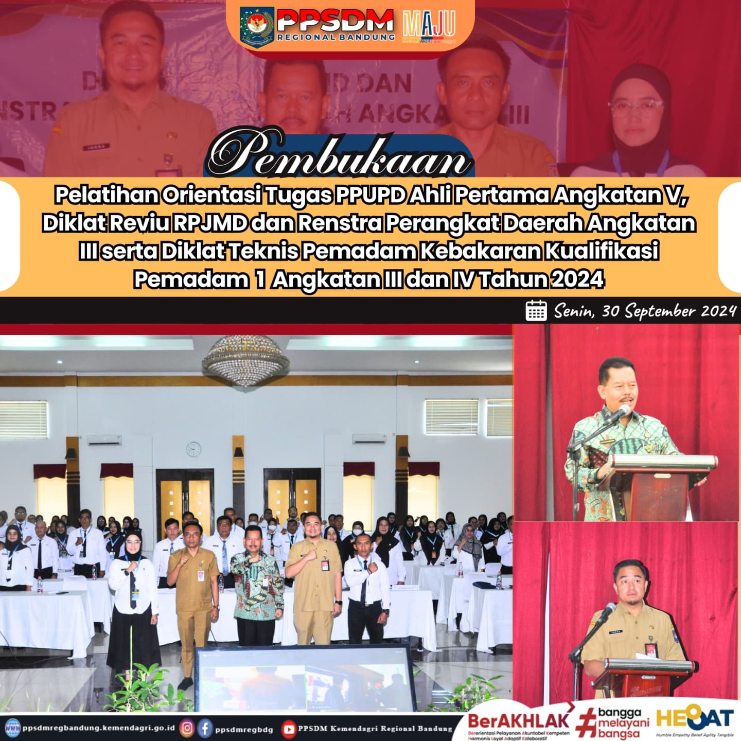 PPSDM Kemendagri Regional Bandung Gelar Program Pengembangan Kompetensi Orientasi Tugas PPUPD, Reviu RPJMD dan Renstra serta Pemadam 1 untuk Penguatan Kapasitas ASN