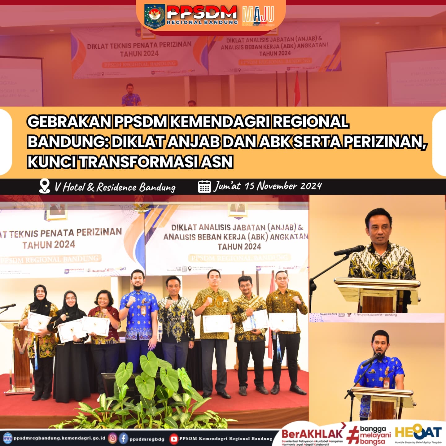 Gebrakan PPSDM Kemendagri Regional Bandung: Diklat Anjab dan ABK serta Perizinan, Kunci Transformasi ASN