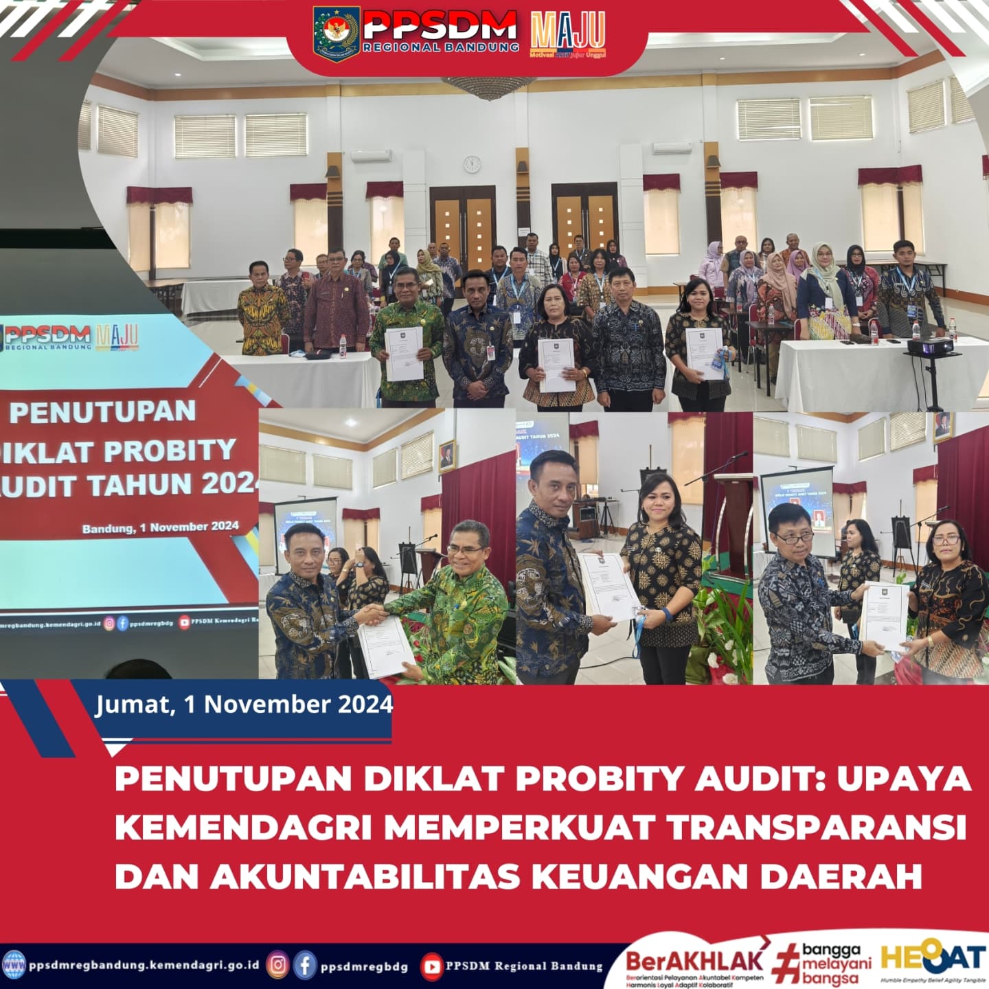 Penutupan Diklat Probity Audit: Upaya Kemendagri Memperkuat Transparansi dan Akuntabilitas Keuangan Daerah