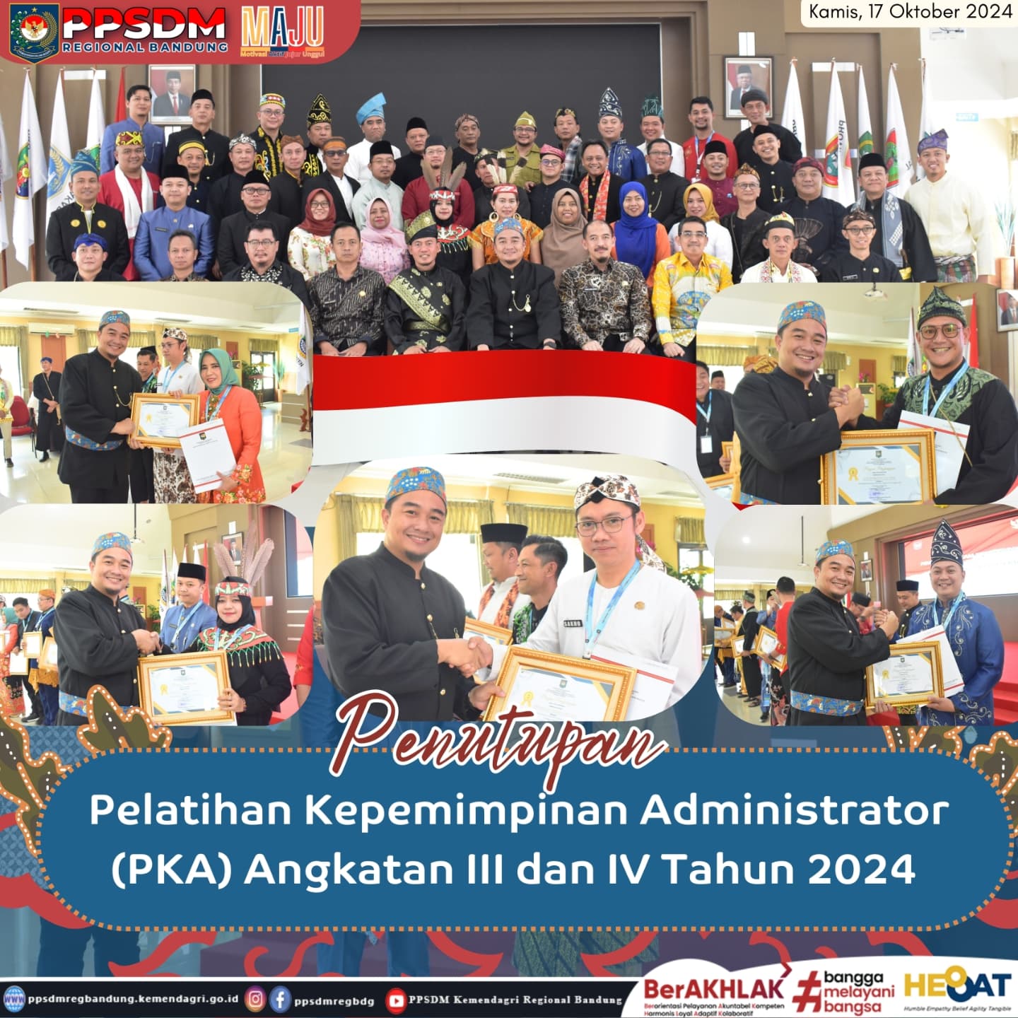 Lahirkan Pemimpin Masa Depan, PPSDM Kemendagri Regional Bandung Resmi Tutup Pelatihan Kepemimpinan Administrator