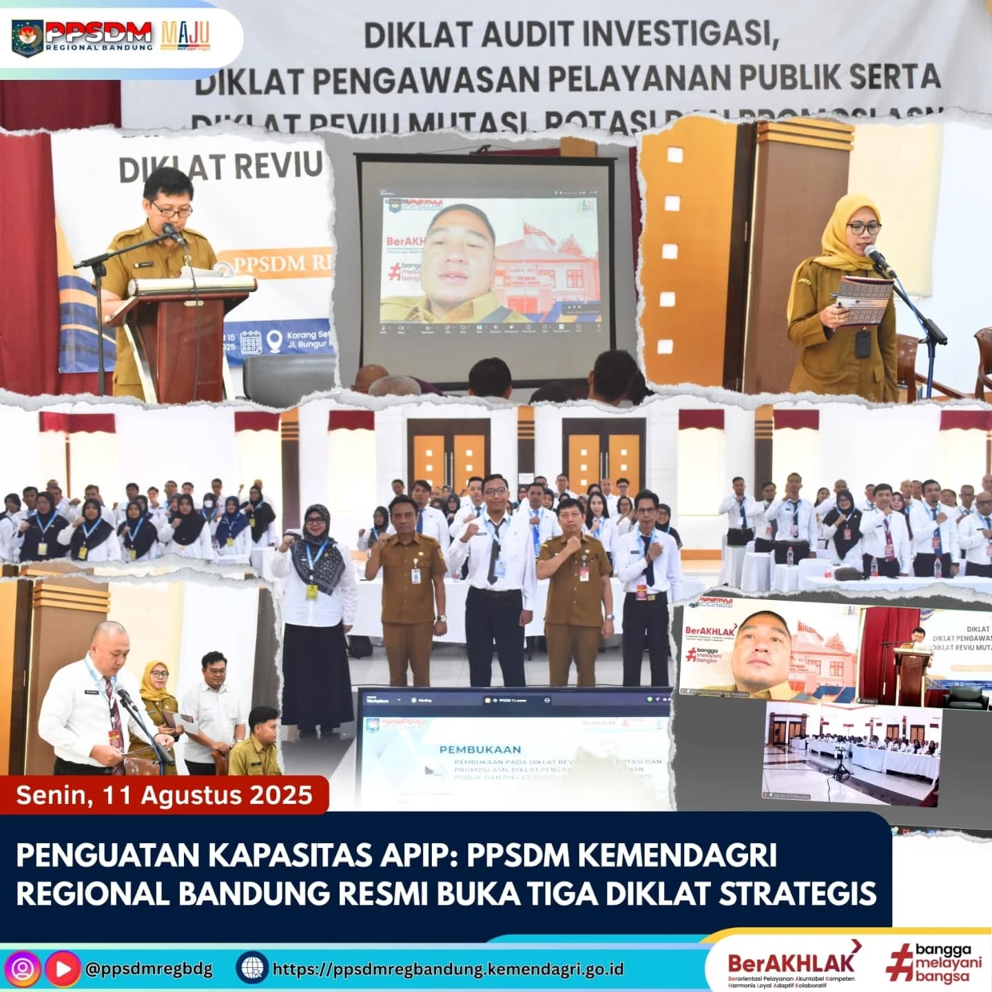 Penguatan Kapasitas APIP: PPSDM Kemendagri Regional Bandung Resmi Buka Tiga Diklat Strategis