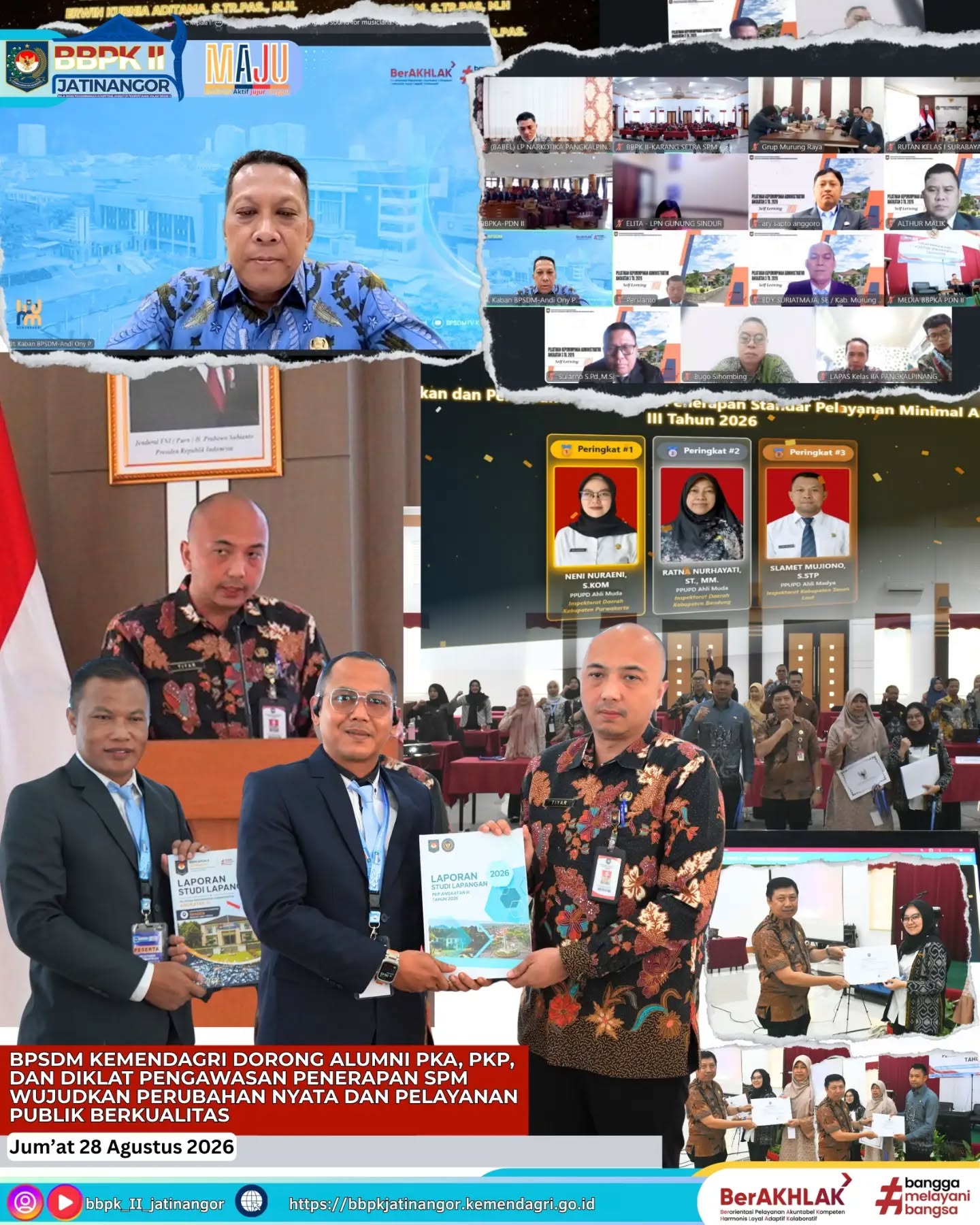 BPSDM Kemendagri Dorong Alumni PKA, PKP, dan Diklat Pengawasan Penerapan SPM Wujudkan Perubahan Nyata dan Pelayanan Publik Berkualitas