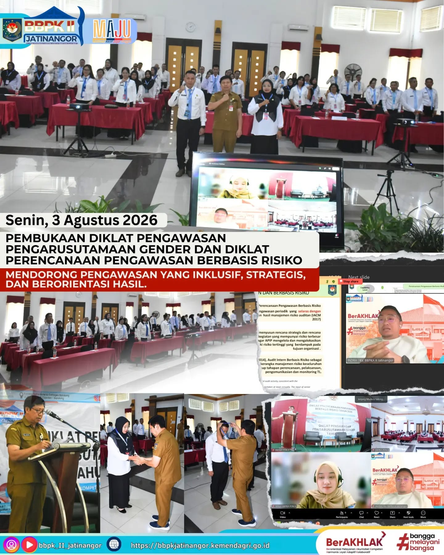 Pembukaan Diklat Pengawasan Pengarusutamaan Gender dan Diklat Perencanaan Pengawasan Berbasis Risiko: Mendorong Pengawasan yang Inklusif, Strategis dan Berorientasi Hasil