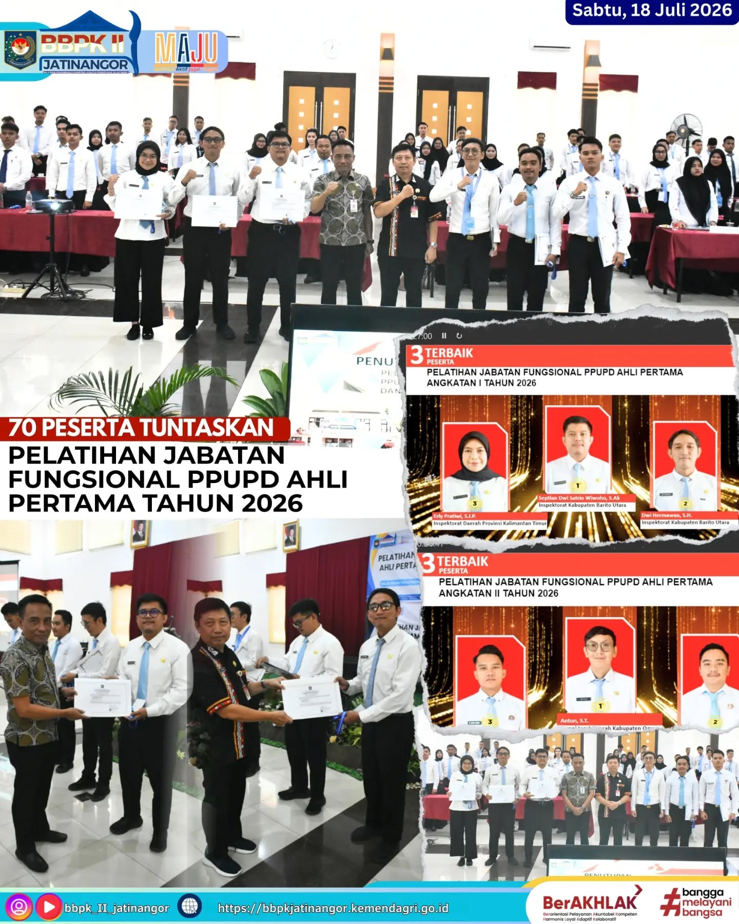 70 Peserta Tuntaskan Pelatihan Jabatan Fungsional PPUPD Ahli Pertama Tahun 2026
