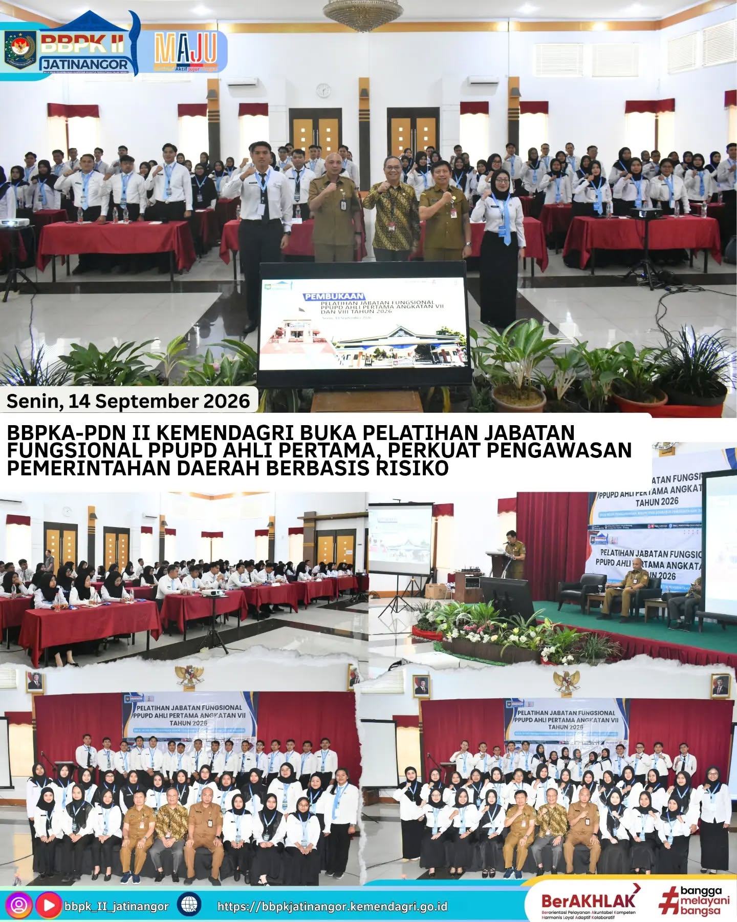 BBPKA-PDN II Kemendagri Buka Pelatihan Jabatan Fungsional PPUPD Ahli Pertama, Perkuat Pengawasan Pemerintahan Daerah Berbasis Risiko