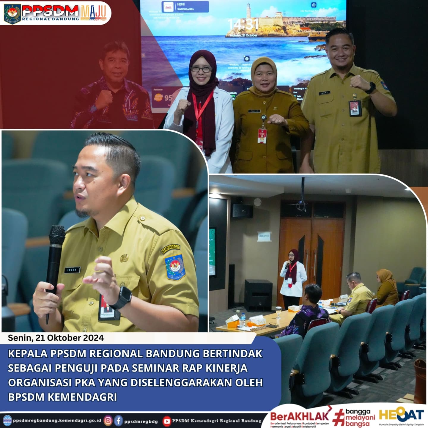 Kepala PPSDM Regional Bandung, Indra Maulana Syamsul Arief, bertindak sebagai