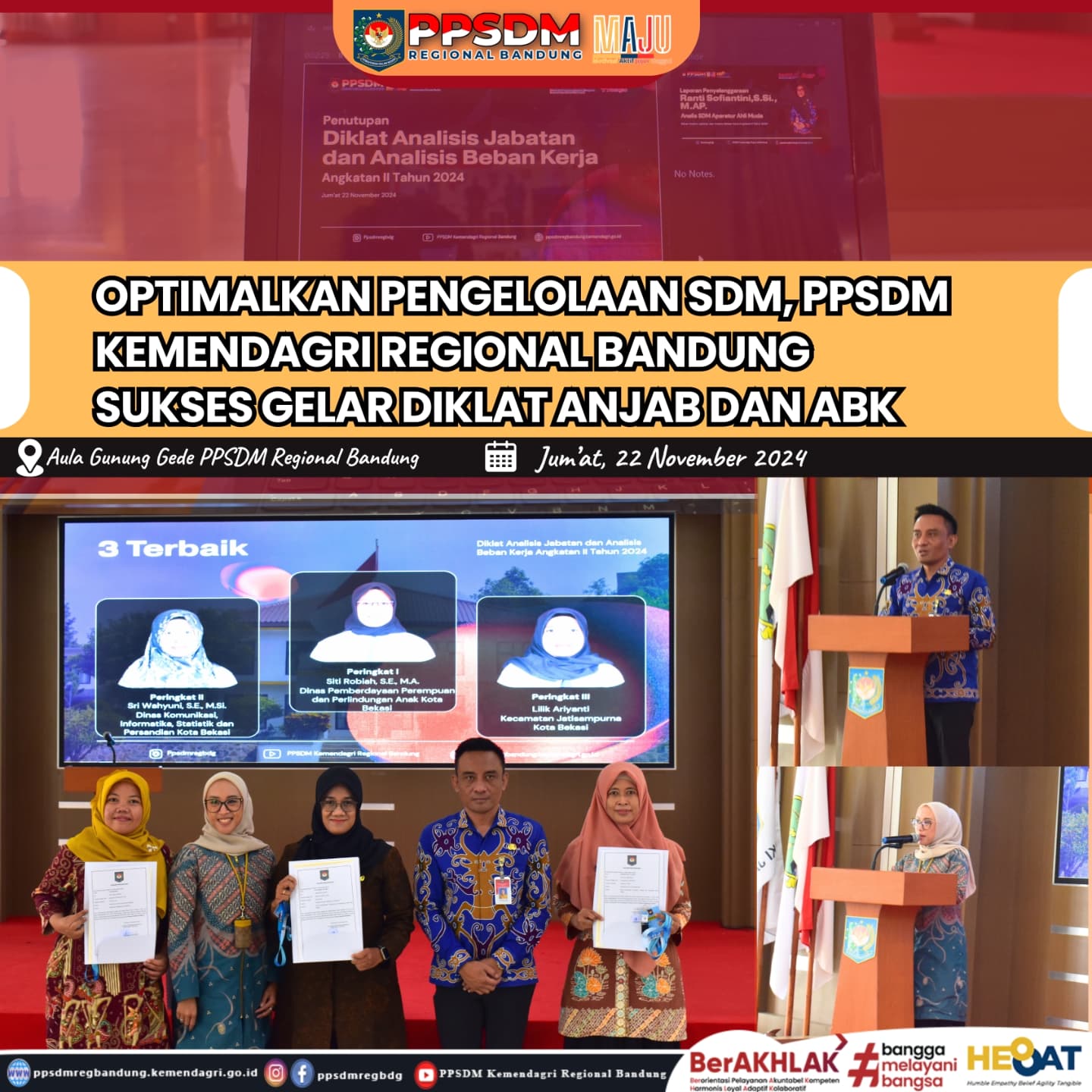 Optimalkan Pengelolaan SDM, PPSDM Kemendagri Regional Bandung Sukses Gelar Diklat Anjab dan ABK