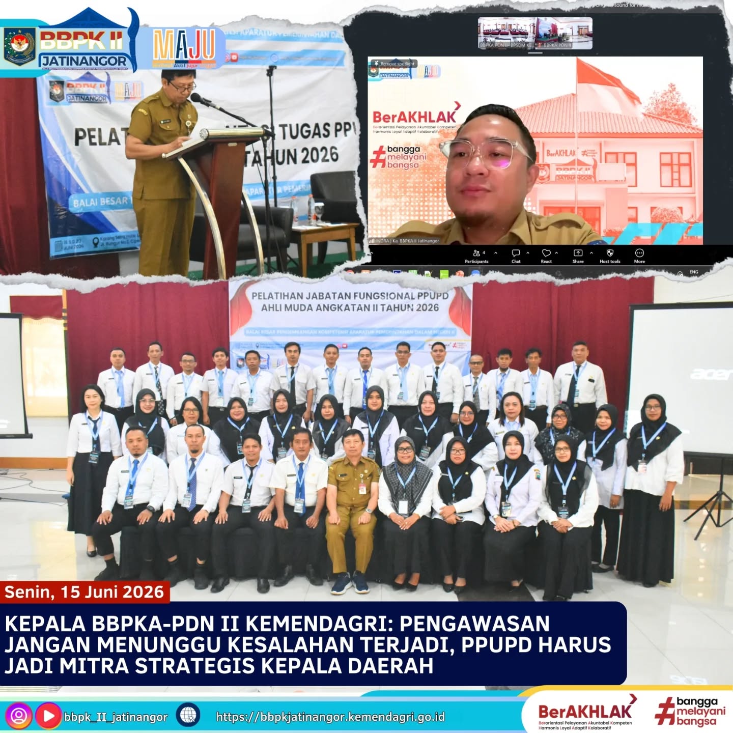 Kepala BBPKA-PDN II Kemendagri: Pengawasan Jangan Menunggu Kesalahan Terjadi, PPUPD Harus Jadi Mitra Strategis Kepala Daerah